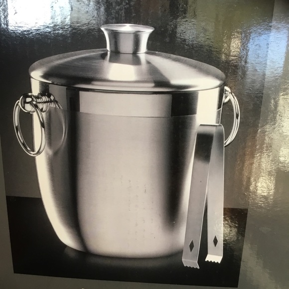 NWT ~OGGI STAINLESS STEEL DOUBLE WALL ICE BUCKEY WITH TONGS~ - Picture 9 of 9